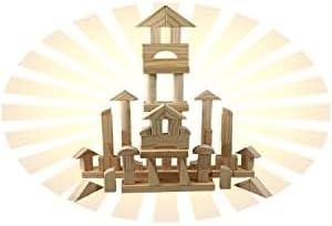 Standard Unit Building Blocks for Toddlers with Storage Tray (64 Pcs) Sanded Wood Blocks for Children, Original STEAM, and STEM Learning, Classic Wooden Toys for Kids Parties and Classrooms