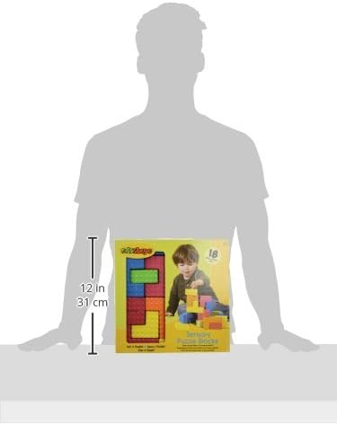 Edushape Easy Grip Soft Foam Sensory Puzzle Blocks, 18 Piece