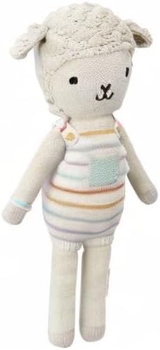 cuddle + kind Avery The Lamb Little 13" Hand-Knit Doll – 1 Doll = 10 Meals, Fair Trade, Heirloom Quality, Handcrafted in Peru, 100% Cotton Yarn