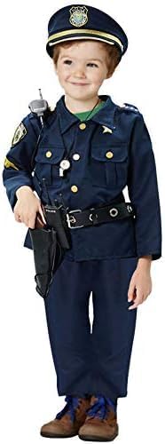 Golray Police Officer Costume for Kids Boys Girls - 12PCS Kids Police Costume Cop Uniform Outfit Role Play with Police Toys Accessories, 3 4 5 6 7 8 9 10 11 12 Year Old Kid Halloween Costume Dress up