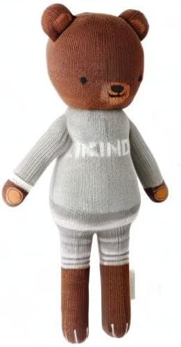 cuddle + kind Oliver The Bear Regular 20" Hand-Knit Doll – 1 Doll = 10 Meals, Fair Trade, Heirloom Quality, Handcrafted in Peru, 100% Cotton Yarn