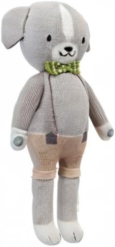 cuddle + kind Noah The Dog Little 13" Hand-Knit Doll – 1 Doll = 10 Meals, Fair Trade, Heirloom Quality, Handcrafted in Peru, 100% Cotton Yarn