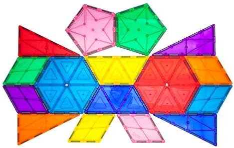 PicassoTiles Magnetic Building Block Set Geometry Shape Magnet Tiles Construction Toy STEM Learning Kit Educational Playset Playboard Pretend Play Stacking Blocks Child Brain Development PT16