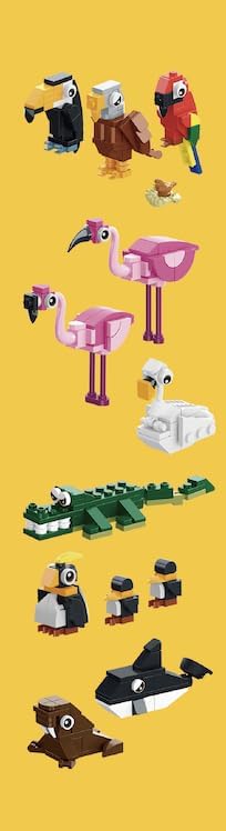 HOGOKIDS 25 Animals Zoo Building Set with Play Mat - 8 Pack Zoo Scene modules Building Blocks Toy for Party Favors Goodie Bag Classroom Prizes Fillers Birthday Gifts for Kids Boys Girls 6+ (1460PCS)