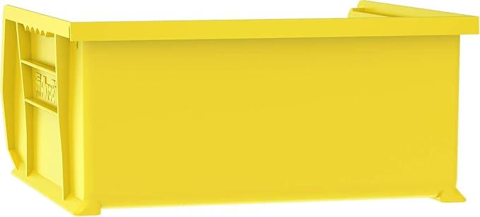 Akro-Mils 30235 AkroBins Plastic Storage Bins, Space-Saving Stackable Bins for Garage, Pantry, Craft Organization, 11-" x 11-" x 5-", Yellow, 6-Pack