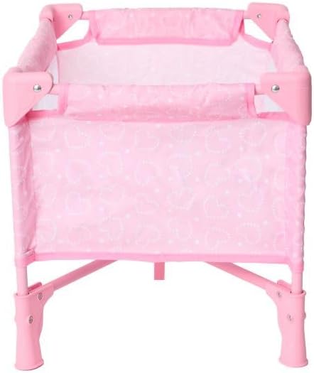 Madame Alexander Pack and Play Crib for Dolls, Pink Hearts