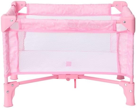 Madame Alexander Pack and Play Crib for Dolls, Pink Hearts