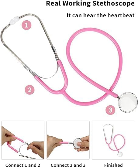 ANPHILE Kids Dentist Costume, Girls Dentist Costume Kids Doctor Costume Play Set for Career Day Dress Up