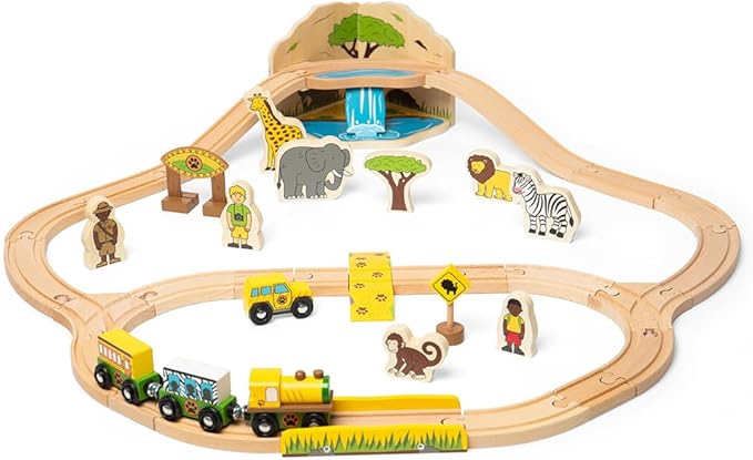 Bigjigs Rail Safari Train Set - 38 Play Pieces