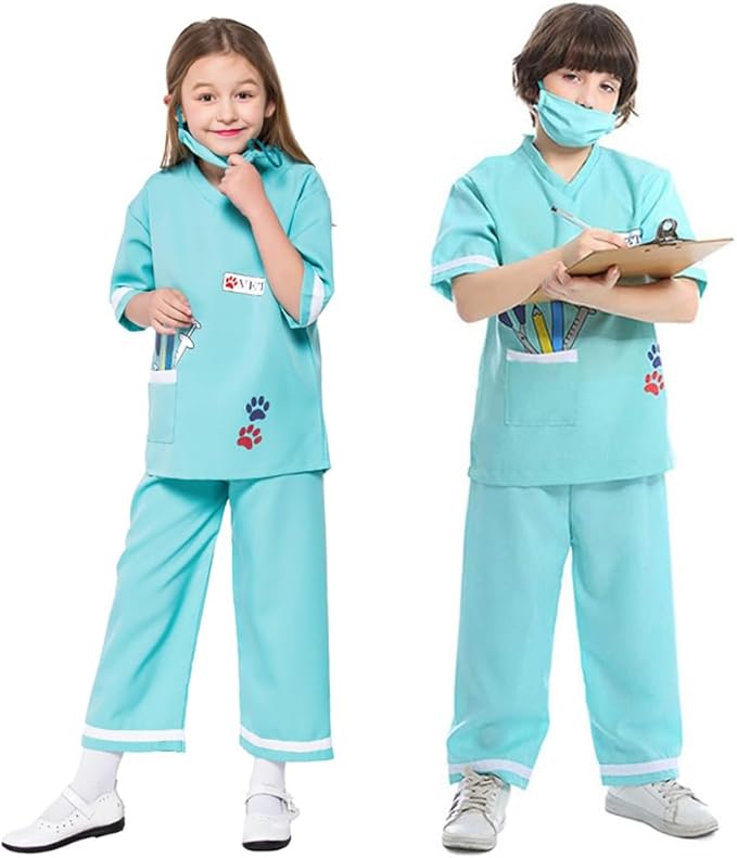 lontakids Kids Animal Doctor Role Play Costume Veterinarian Pretend Play Dress Up Set with Medical Kit