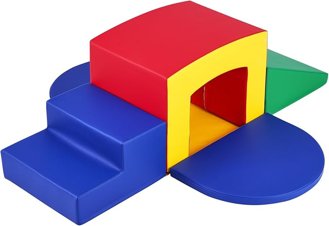 VEVOR Toddler Climbing Toys Indoor, 5 Piece Climb, Crawl and Tunnel Soft Play Equipment, Foam Climbing Toys, Kids Tunnel Maze with Stairs and Ramp,Indoor for Preschoolers Easy to Clean (Assorted)
