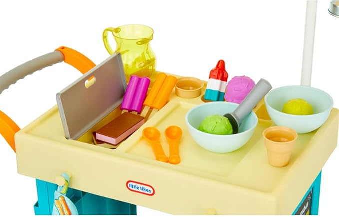 Little Tikes 2-in-1 Lemonade and Ice Cream Stand with 25 Accessories and Chalkboard For Kids Ages 2 plus