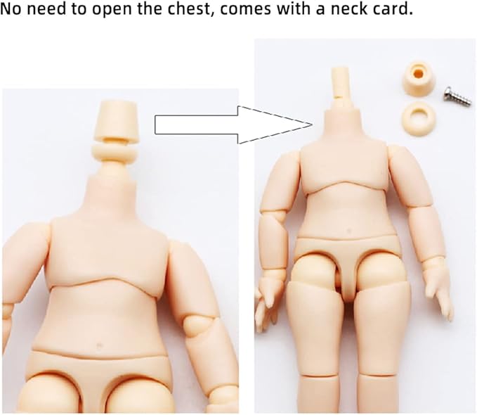 niannyyhouse DOD 10cm Doll Action Figures Body Suitable for 1/12 BJD Dolls Head (Peach Pink-Standard Package A)