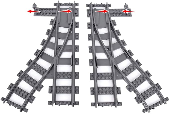 Train City Track Expansion Set - Railroad and Track Extensions, Compatible with Major Building Block Brands, Ideal for Kids' Construction, a Great Gift for Train and City Enthusiasts