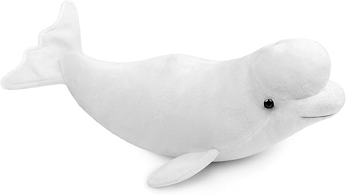 Simulation Bowhead Whale Plush Toy - Black Long Lifelike Whale Stuffed Toys, Super Soft Realistic Sea Simulation Balaena Mysticetus Dolls Plush Gift Collection for Kids, 17Inches (20in Beluga)