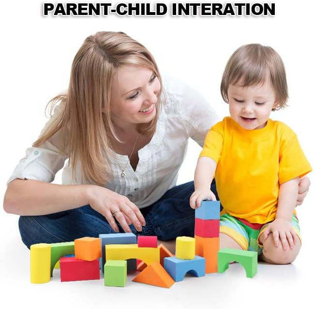 Foam Blocks for Toddlers, 138 Pieces EVA Soft Stacking Building Blocks Toy Set, Early Learning Construction Toys & Gifts for Kids, Boys & Girls 18+ Months 1-3 Years