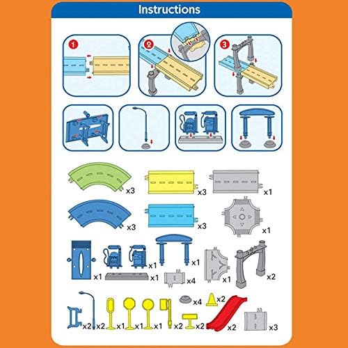 My First Speed Racing Assembly Track Builder Toy Playset - Starter Kit with 6 Diecast Cars, Accessories for Kids