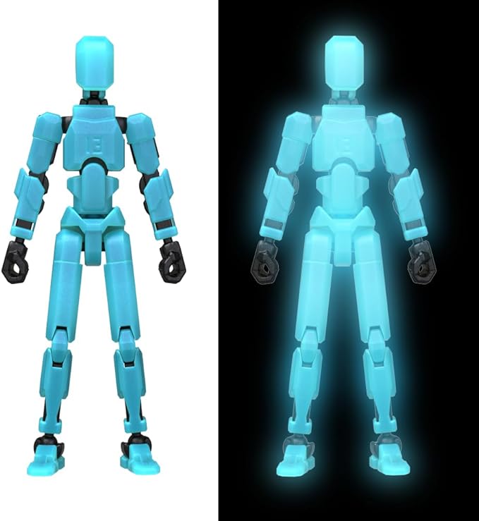 MerryXD T13 Action Figure,Assembly Completed Dummy Nova Titan Lucky 13 Action Figure 3D Printed Multi-Jointed Movable Toy Grow in The Dark Blue