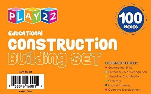 Play22 100Pc Building Blocks for Toddlers Stem Toys - Building Take Apart Toys for Boys and Girls Ages 3 4 5 6 7 8 9 10 - Educational Toys Set with Nice Storage Box