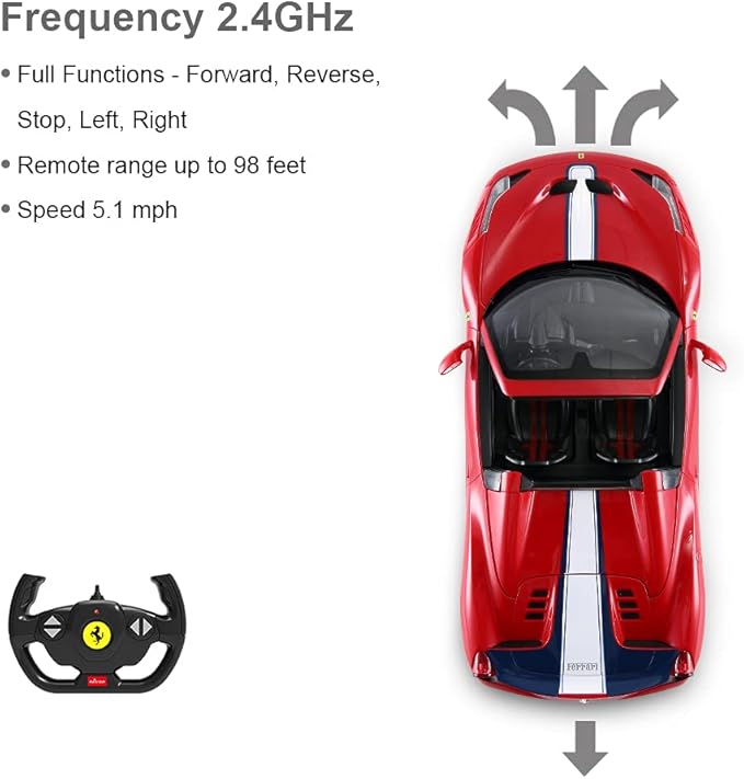 Rastar RC Car | Radio Remote Control Car 1/14 Scale Ferrari 458 Special A, Model Toy Car for Kids, Auto Open & Close, Red