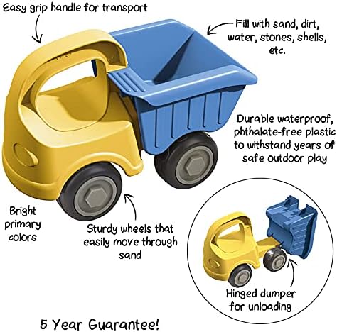 HABA Dump Truck Beach Toys for Toddlers 1-3, Construction Toys, Excavator Toys for Boys 3-5 Year Old & Beach Essentials for Kids 18 Mo+