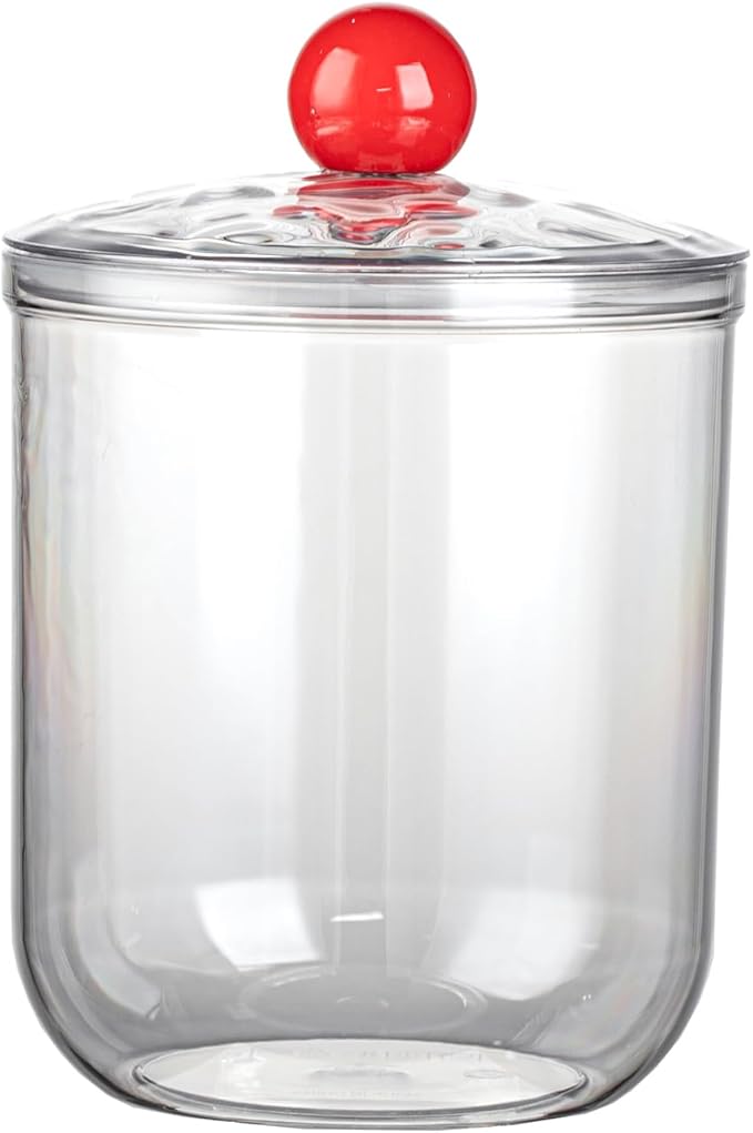 47oz Clear Candy Jar with Lid for Office Desk, Plastic Cookie Storage Jar for Kitchen Counter,1400ml