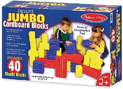 Melissa & Doug Jumbo Extra-Thick Cardboard Building Blocks - 40 Blocks in 3 Sizes