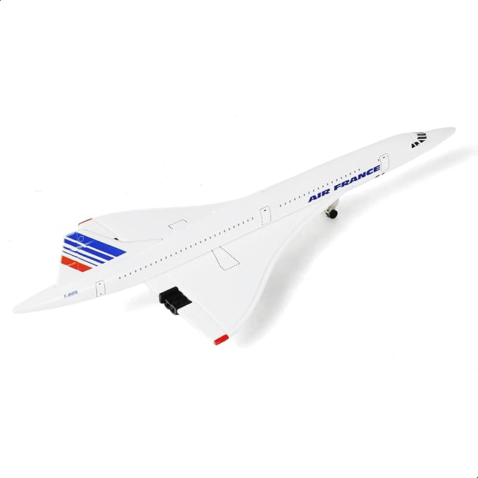 1/300 Scale Concorde for Air France Diecast Metal Airplane Model Kit with Stand Concorde Model Plane for Creative Desktop Decorations or Aircraft Gifts(7.9-Inch L)