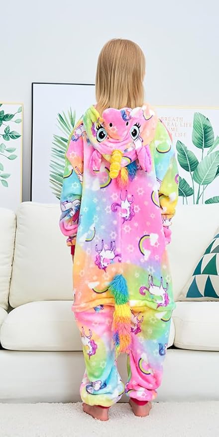 Kids Unicorn Onesie Pajamas One-Piece Cosplay Costume Animal Sleepwear Girls And Boys