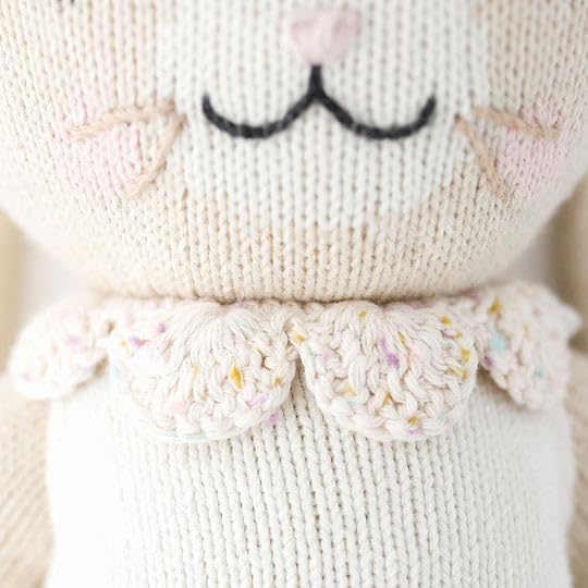 cuddle + kind Hannah The Bunny Ivory Regular 20" Hand-Knit Doll – 1 Doll = 10 Meals, Fair Trade, Heirloom Quality, Handcrafted in Peru, 100% Cotton Yarn