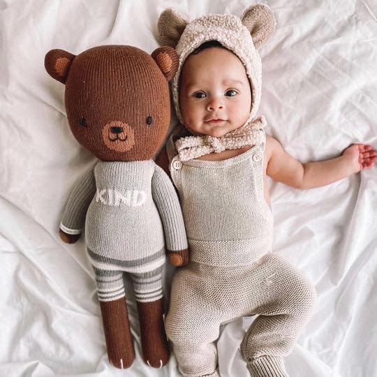 cuddle + kind Oliver The Bear Little 13" Hand-Knit Doll – 1 Doll = 10 Meals, Fair Trade, Heirloom Quality, Handcrafted in Peru, 100% Cotton Yarn