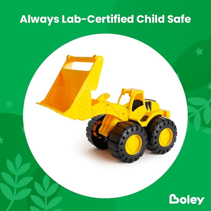 Boley 2-Pack 10-Inch Sand Construction Vehicle Toy Set – Realistic Bulldozer and Dump Truck, Durable Outdoor Play Set for Kids, Imaginative Adventure, Safe and Non-Toxic, for Children