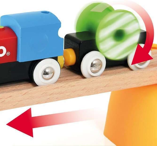BRIO World 33710 - My First Railway Battery Operated Train Set | 25 Piece Wood Train Set for Toddlers | Inclusive of Accessories and Wooden Tracks | Certified by Forest Stewardship Council