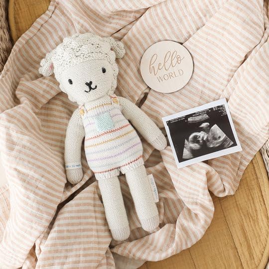 cuddle + kind Avery The Lamb Regular 20" Hand-Knit Doll – 1 Doll = 10 Meals, Fair Trade, Heirloom Quality, Handcrafted in Peru, 100% Cotton Yarn