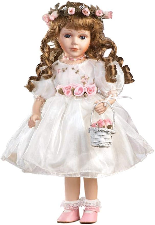Jmisa 16" Porcelain Standing Doll with Stand