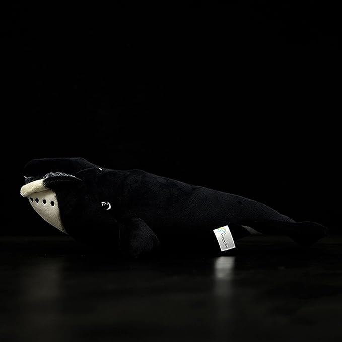 ZHONGXIN MADE Simulation Bowhead Whale Plush Toy - Black Long Lifelike Whale Stuffed Toys, Super Soft Realistic Sea Simulation Balaena Mysticetus Dolls Plush Gift Collection for Kids, 17Inches