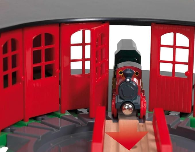 BRIO World - 33736 Grand Roundhouse - Ultimate Train Set Accessory | Accommodates 5 Trains | Rotating Switch Turntable | Compatible with All Railway Toys | Perfect for Kids Ages 3+