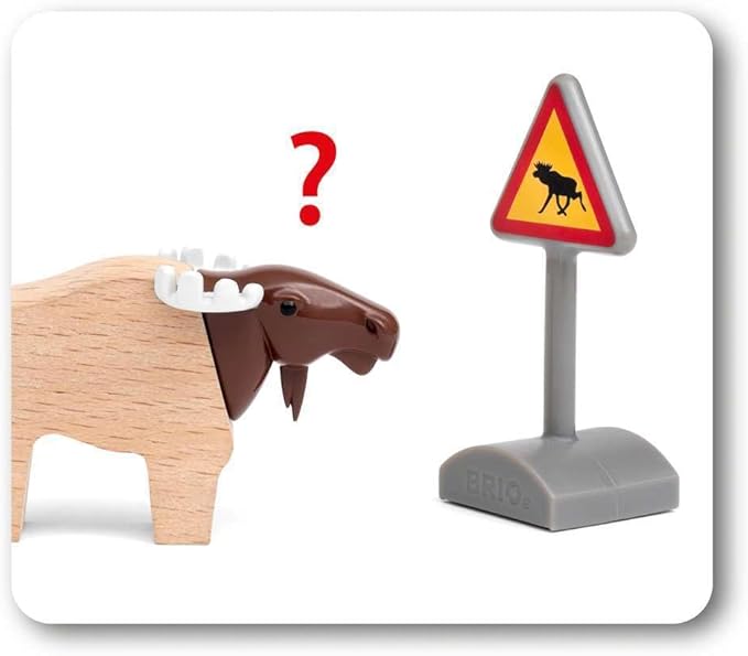BRIO World 33988 Nordic Animal Set | Premium Wooden Toy Train Set for Kids | Interactive Fun | Compatible with Other BRIO Sets | FSC Certified, Sustainable Toy