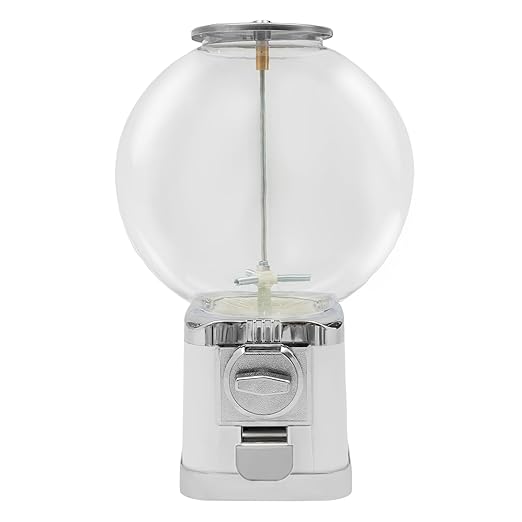Vending Machine, 1-Dollar Twister Ball Dispenser, White Huge Load Capacity Candy Gumball Machine, Gumball Dispenser Machine for Small Capsule Toys, Pinballs