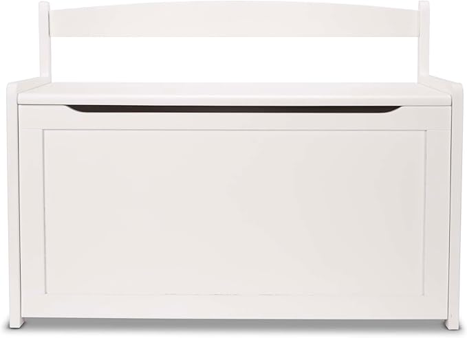 Melissa & Doug Wooden Toy Chest - White Furniture for Playroom - Kids Toy Box, Wooden Storage Organizer, Children's Furniture
