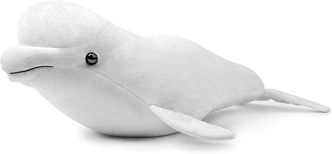 Simulation Bowhead Whale Plush Toy - Black Long Lifelike Whale Stuffed Toys, Super Soft Realistic Sea Simulation Balaena Mysticetus Dolls Plush Gift Collection for Kids, 17Inches (20in Beluga)