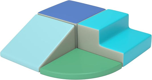 4 Pieces Kids Climbing Toys for Toddlers 1-3, Lightweight Couch Kids for Crawling and Sliding, Soft Play Equipment Foam Blocks Climber, Indoor Climb and Crawl Activity Play Set