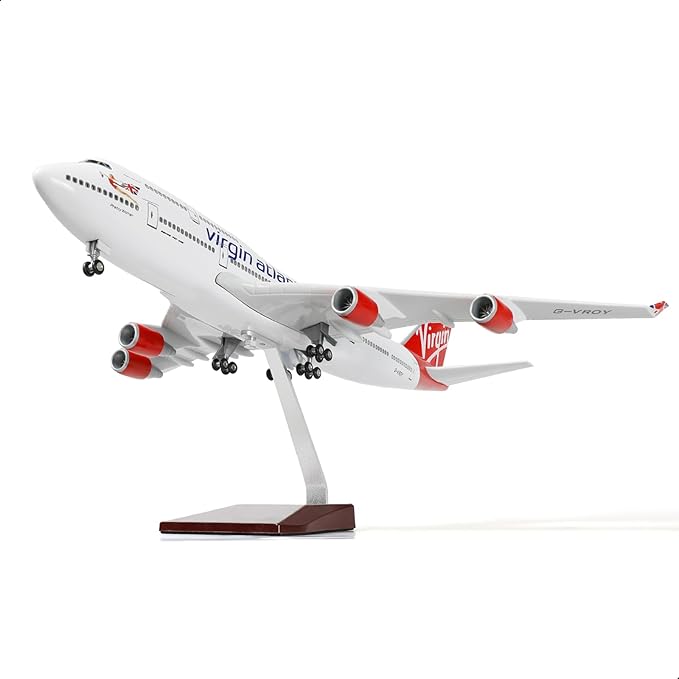 British VAA 1/160 747 Large Scale Model Airplane with Stand for Boeing 747-400 Pre-Build Model Plane Kits for Adult (17-inch L) Aviation Enthusiasts Aircraft Gifts or Airplane Collections