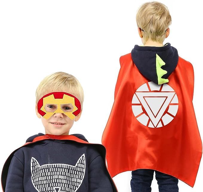 Dress Up Toys - Double Side Superhero Capes and Masks, Costumes Set for Kids - Ideal for Cosplay, Birthday Party, Christmas, Halloween - Fun Gift for 3-10 Year Old Boys and Girls