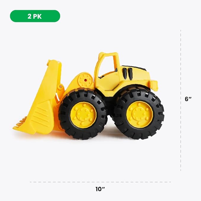 Boley 2-Pack 10-Inch Sand Construction Vehicle Toy Set – Realistic Bulldozer and Dump Truck, Durable Outdoor Play Set for Kids, Imaginative Adventure, Safe and Non-Toxic, for Children