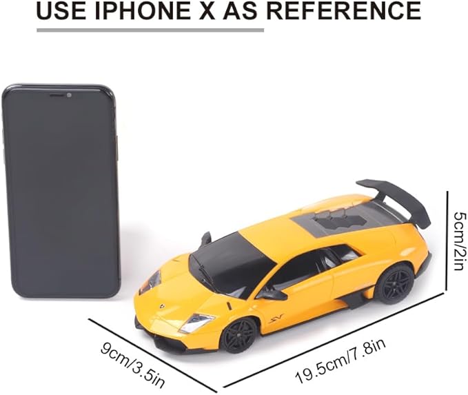 Vinie Remote Control Car for Boys, RC Cars Lamborghini Murciélago, 1:24 Scale Officially Licensed Kids Toys, Lambo LP670 Drift Car with Cool Led Lights, 4 5 6 7 8 9 10 11 12 Year Old Boy Gift (Yellow)