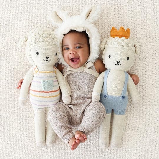 cuddle + kind Avery The Lamb Regular 20" Hand-Knit Doll – 1 Doll = 10 Meals, Fair Trade, Heirloom Quality, Handcrafted in Peru, 100% Cotton Yarn
