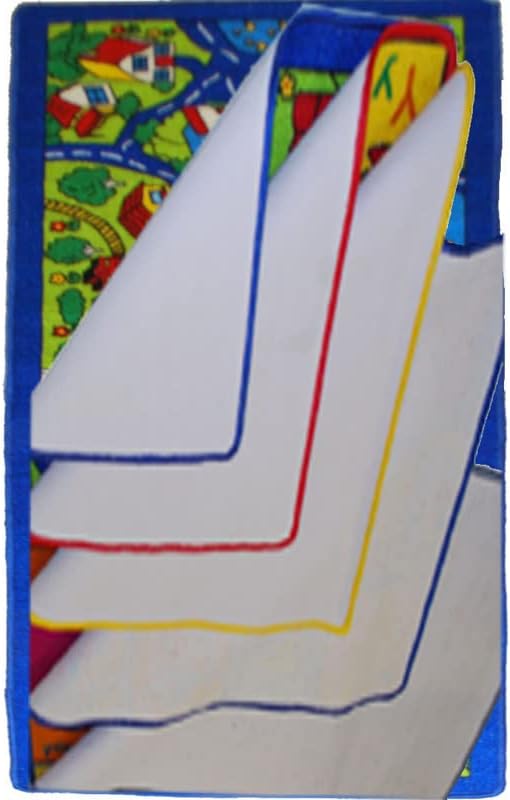 Mybecca Educational Kids Rug ABC Transportation Children Area Rug for Playroom & Nursery - Non Skid Gel Backing 39" x 58"