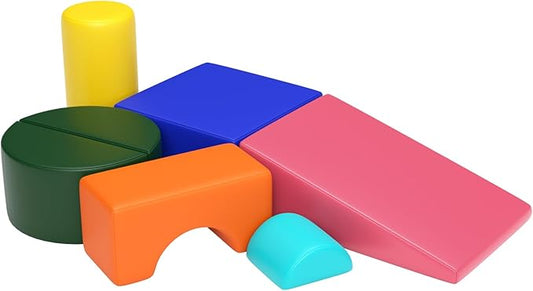 6 Piece Foam Climbing Blocks, Pu Leather Soft Play Large Baby Climbing Gym Indoor Climbing Toys for Toddlers 1-3 Inside