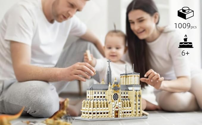 Micro Mini Building Block Sets for Adults, No Compatible with Lego, Notre Dame Cathedral Building Moldel for Home & Office Decor, MOC 3D Creative Model Gifts for Christmas